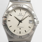 Omega Constellation 1512.30.00 Silver Guilloche Diamond Pattern Dial close up
