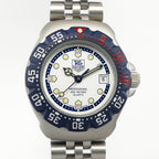 TAG Heuer Formula 1 WA1419 White & Blue dial close up