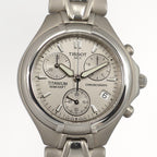 Tissot Titanium T645P Chronograph Grey Dial close up