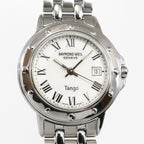 Raymond Weil Tango 5360 White Dial Roman Numerals close up