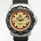 TAG Heuer Formula 1 WA1211 Luminous & Red Dial close up