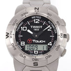 Tissot T-Touch Z253/353 Black Arabic Dial close up