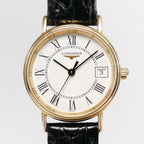 Longines Présence L4.136.2 White Roman Numeral Dial close up