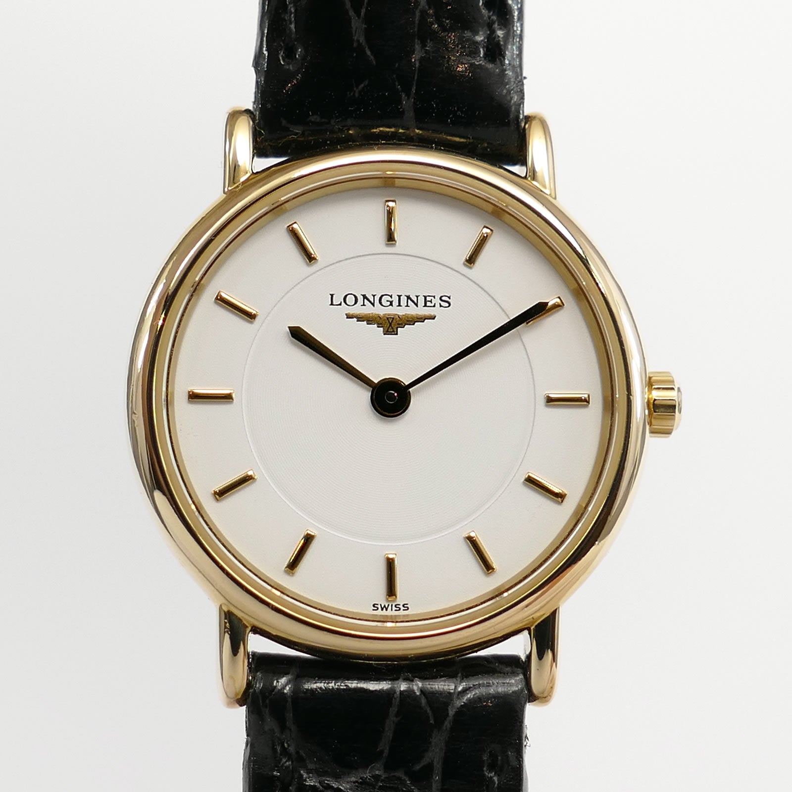 Longines Les Grandes Classiques L4.120.2 White Dial close up