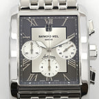 Raymond Weil Don Giovanni Cosi Grande 4878 Silver and Grey Roman Numeral dial close up