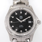 TAG Heuer Link WJ1117-0 Black Dial with 65 Diamonds close up
