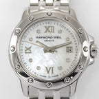 Raymond Weil Tango 5399 White Mother of Pearl with 8 Diamonds close up