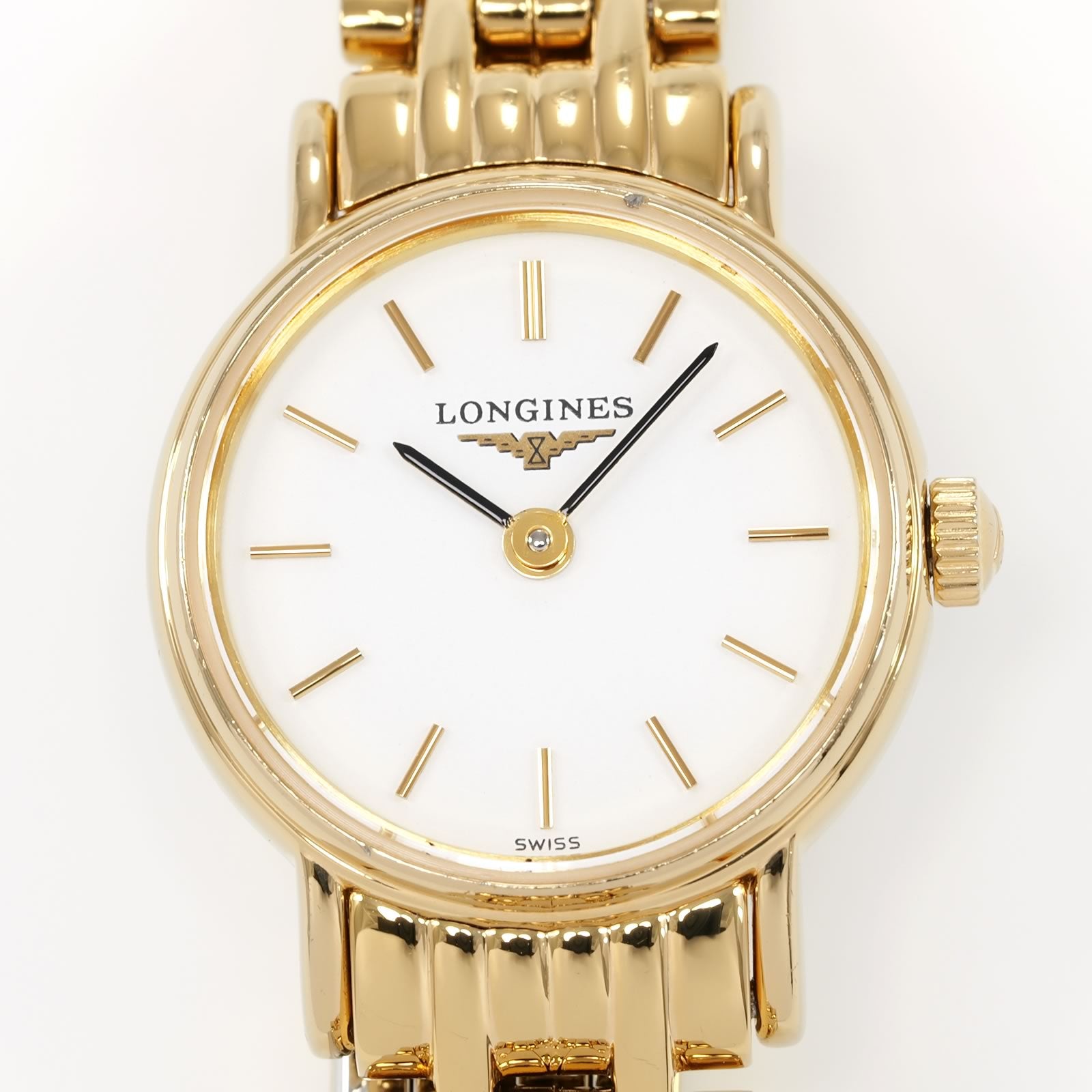 Longines Présence L4.219.2 White Dial close up