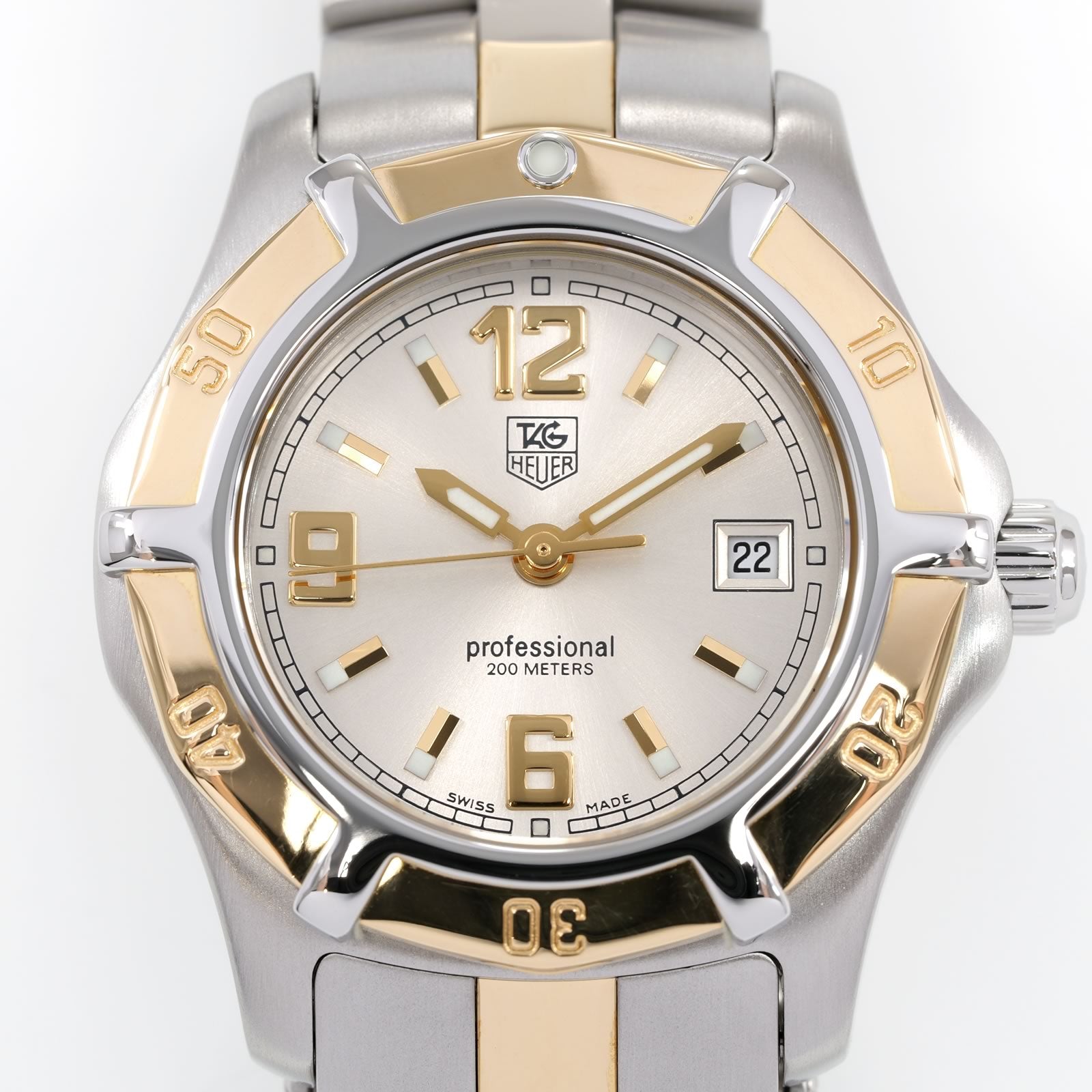 TAG Heuer 2000 Exclusive WN1353 Silver Sunburst Dial close up