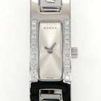 Gucci 3900L Silver Dial 24 Diamonds close up