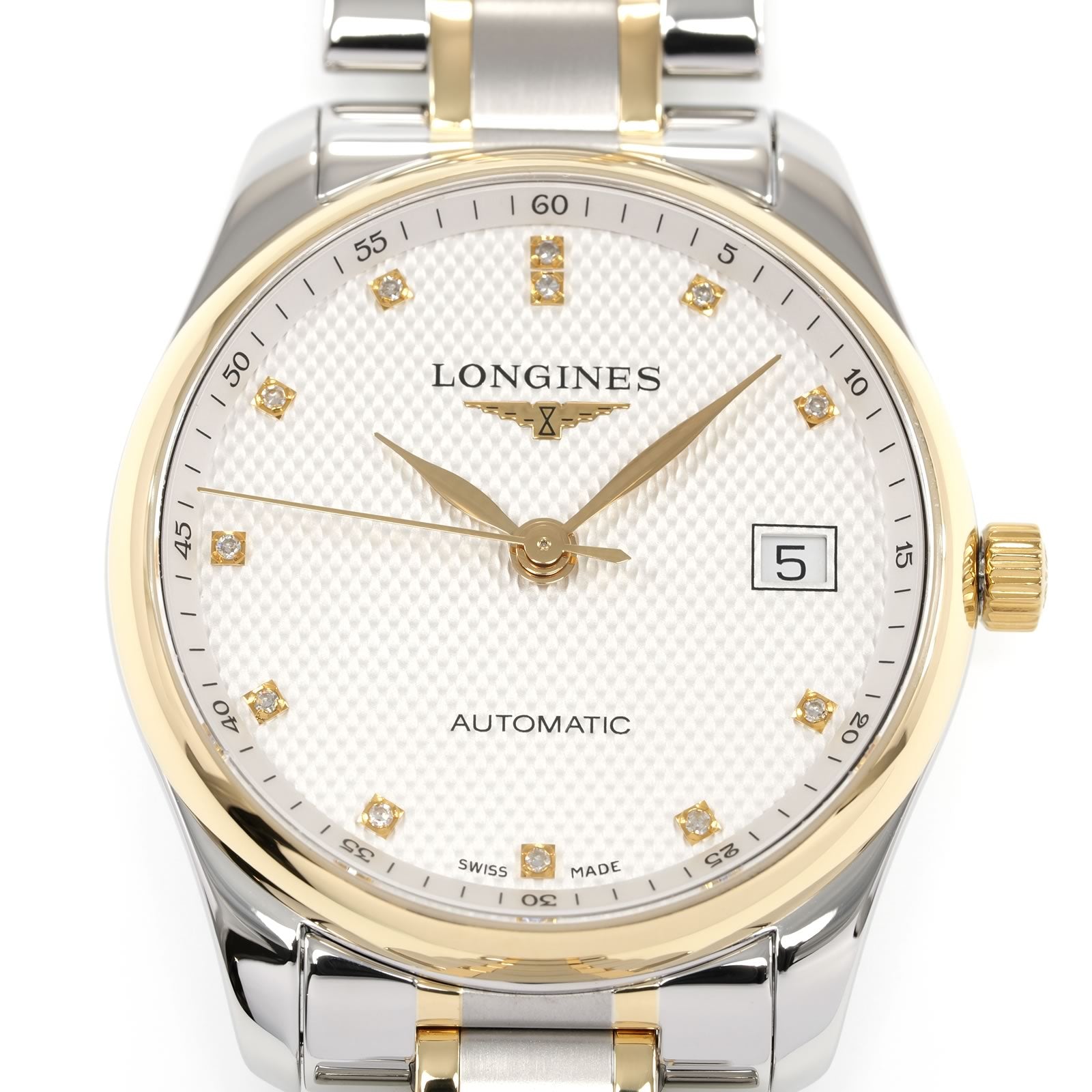Longines Master Collection L2.518.5 Silver guilloche dial close up