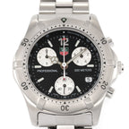 TAG Heuer 2000 Chronograph CK1110-0 Black / Silver dial close up
