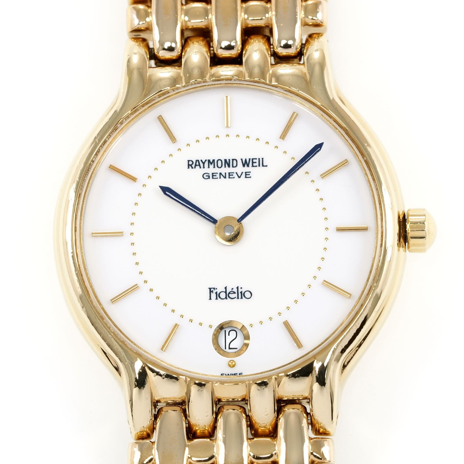 Raymond Weil Fidélio 4702 White and Blue Dial 18k Gold Plated