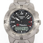 Tissot T-Touch Z253/353P Black Carbon Fibre Dial close up