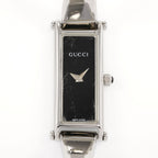 Gucci 1500L Black Dial Rectangular Watch close up