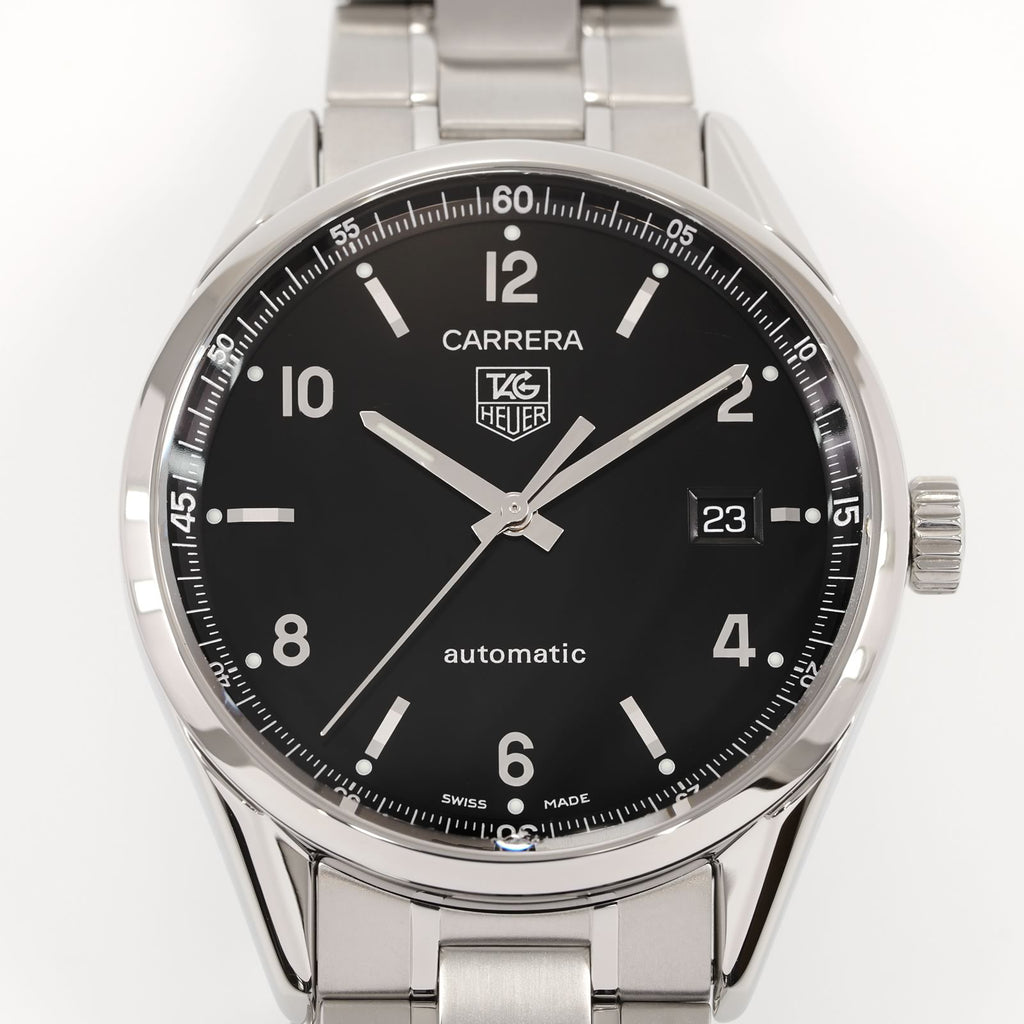 TAG Heuer Carrera WV211B Black Dial close up