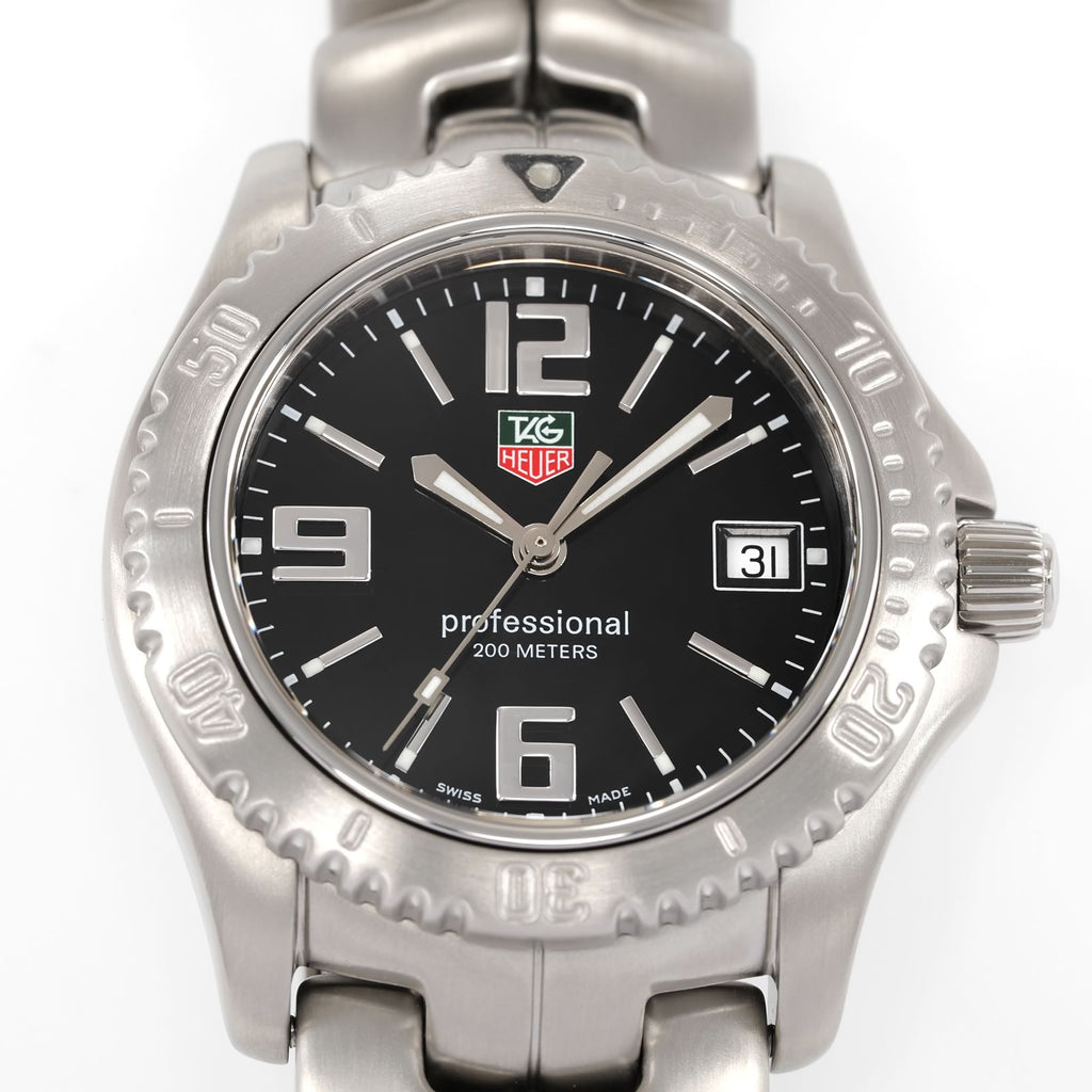 TAG Heuer Link WT1210 Arabic Numeral Black Dial close up