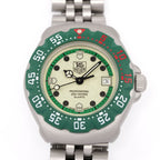TAG Heuer Formula 1 Ladies 372.508 Luminous Green dial close up