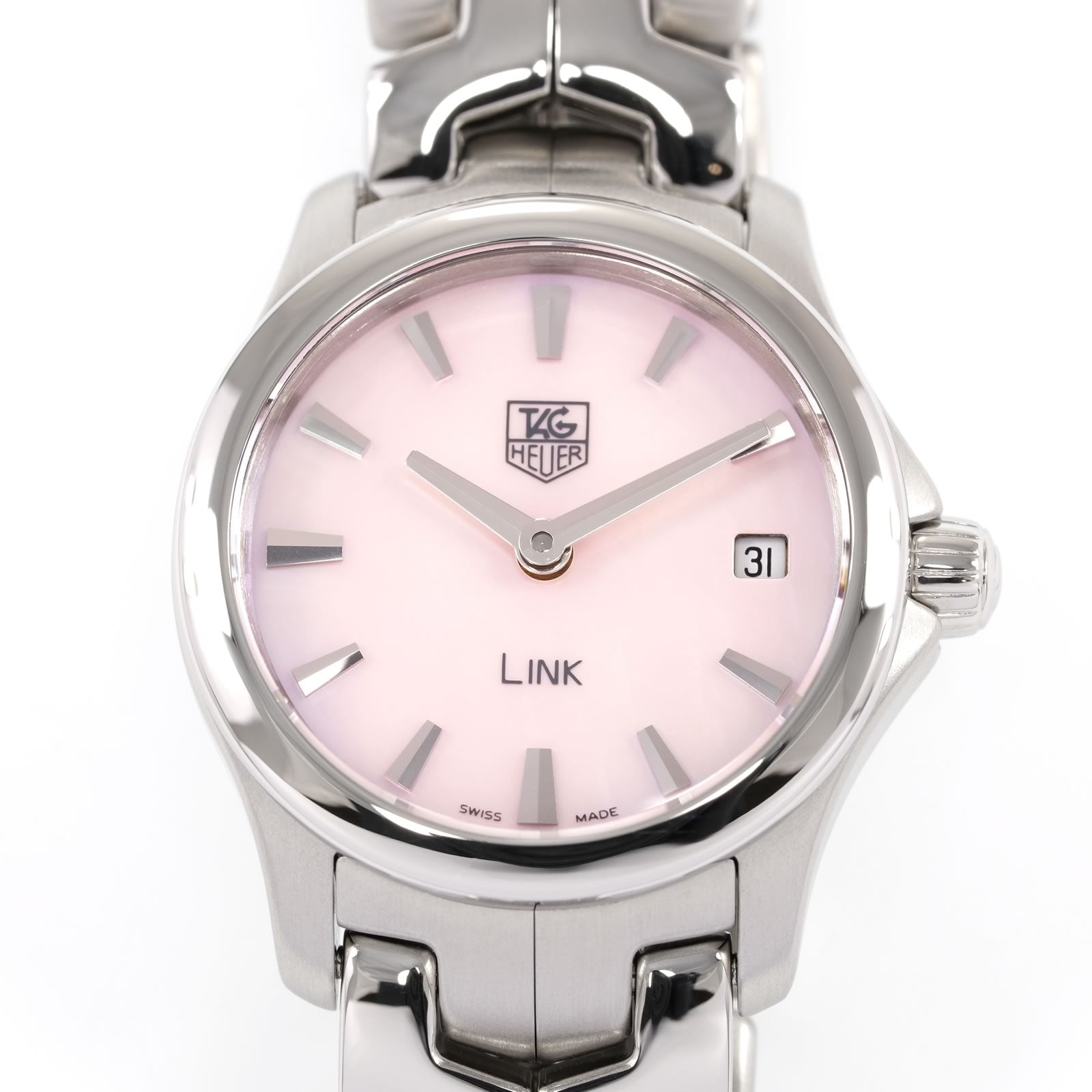 TAG Heuer Link WJF1412 Pink Mother of Pearl close up