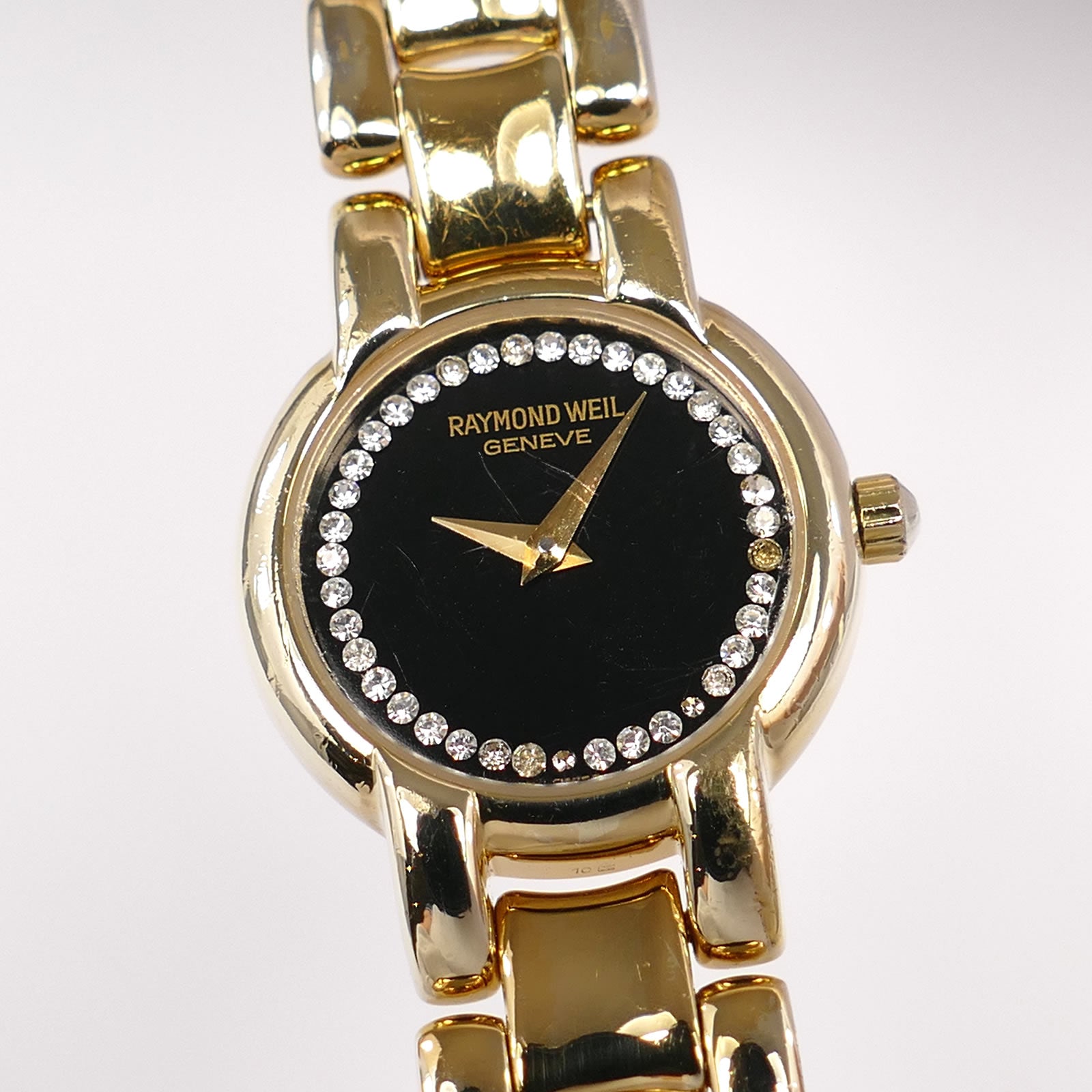 Raymond Weil Vintage Ladies 21mm Black Dial 18k Gold Plated