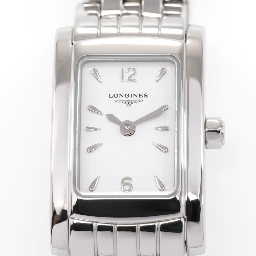 Longines DolceVita L5.158.4 White Rectangular Dial close up