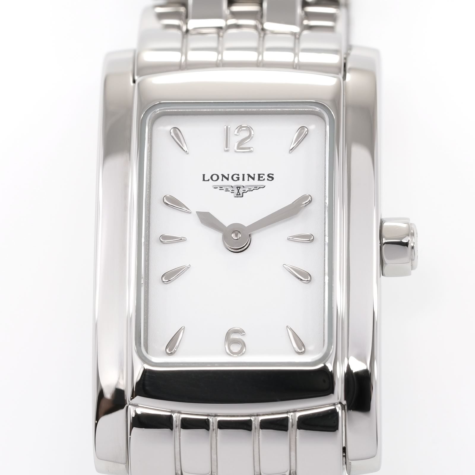 Longines DolceVita L5.158.4 White Rectangular Dial close up