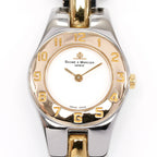Baume & Mercier Linea White Dial 18k Gold Plated MV045203 Arabic bezel