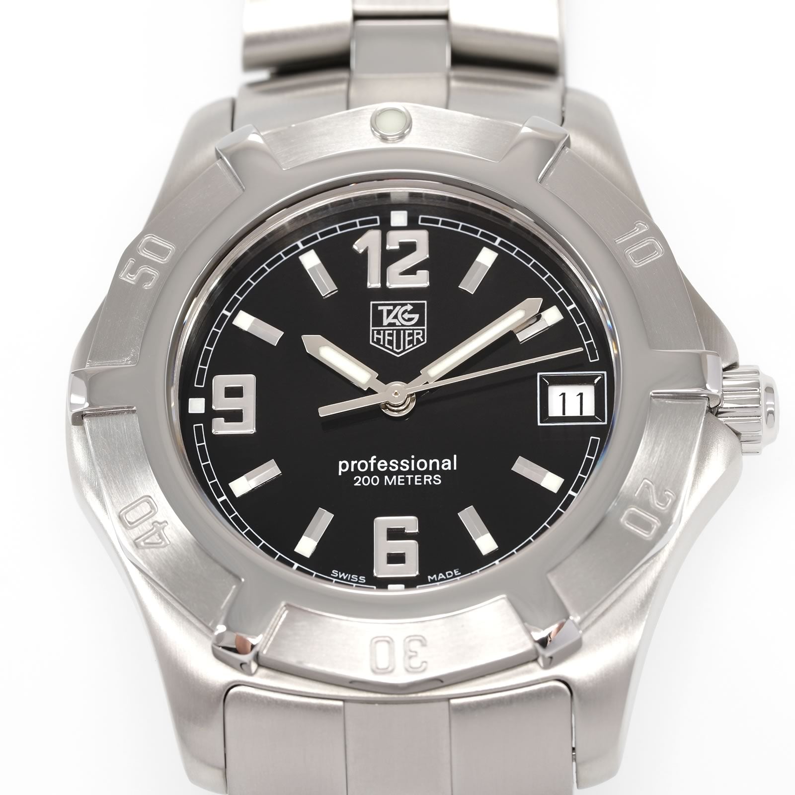 TAG Heuer 2000 Exclusive WN1110-0 Black Dial close up