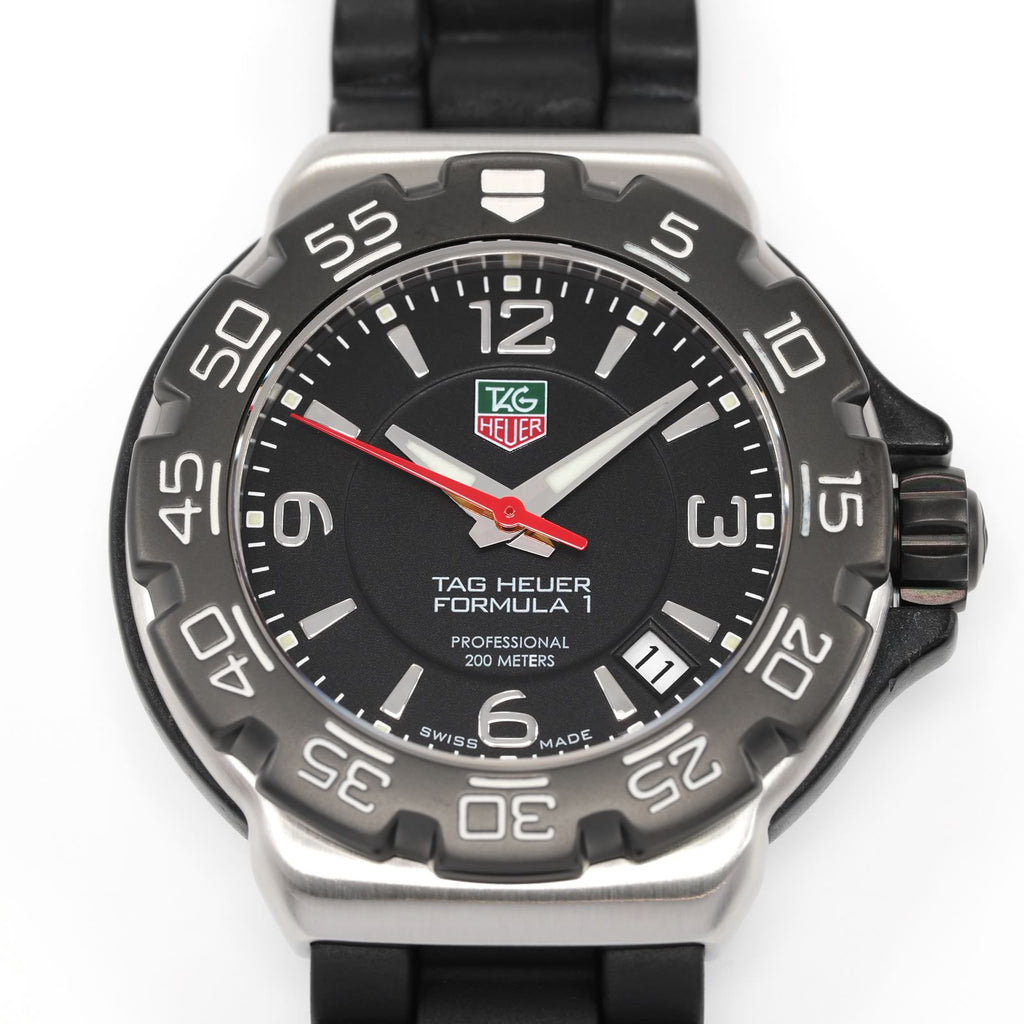 TAG Heuer Formula 1 WAC1210 Black Dial close up