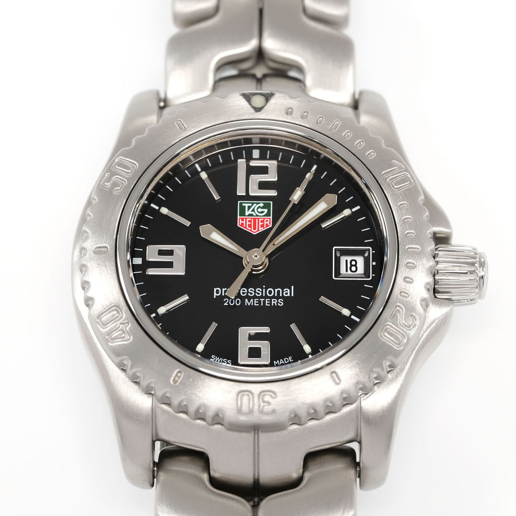 TAG Heuer Link WT1410 Black Dial close up quarter arabic
