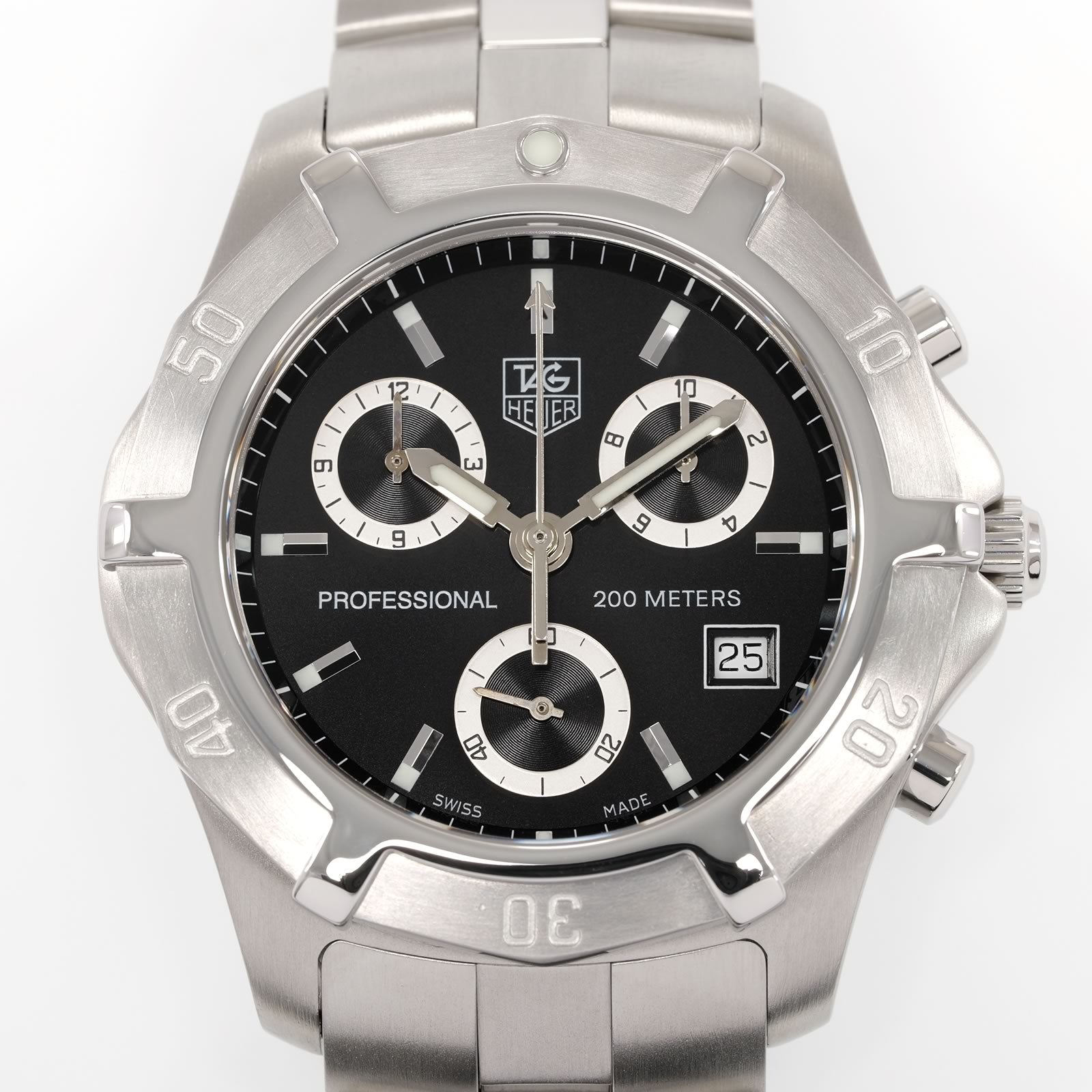 TAG Heuer 2000 Exclusive CN111F Black Dial close up