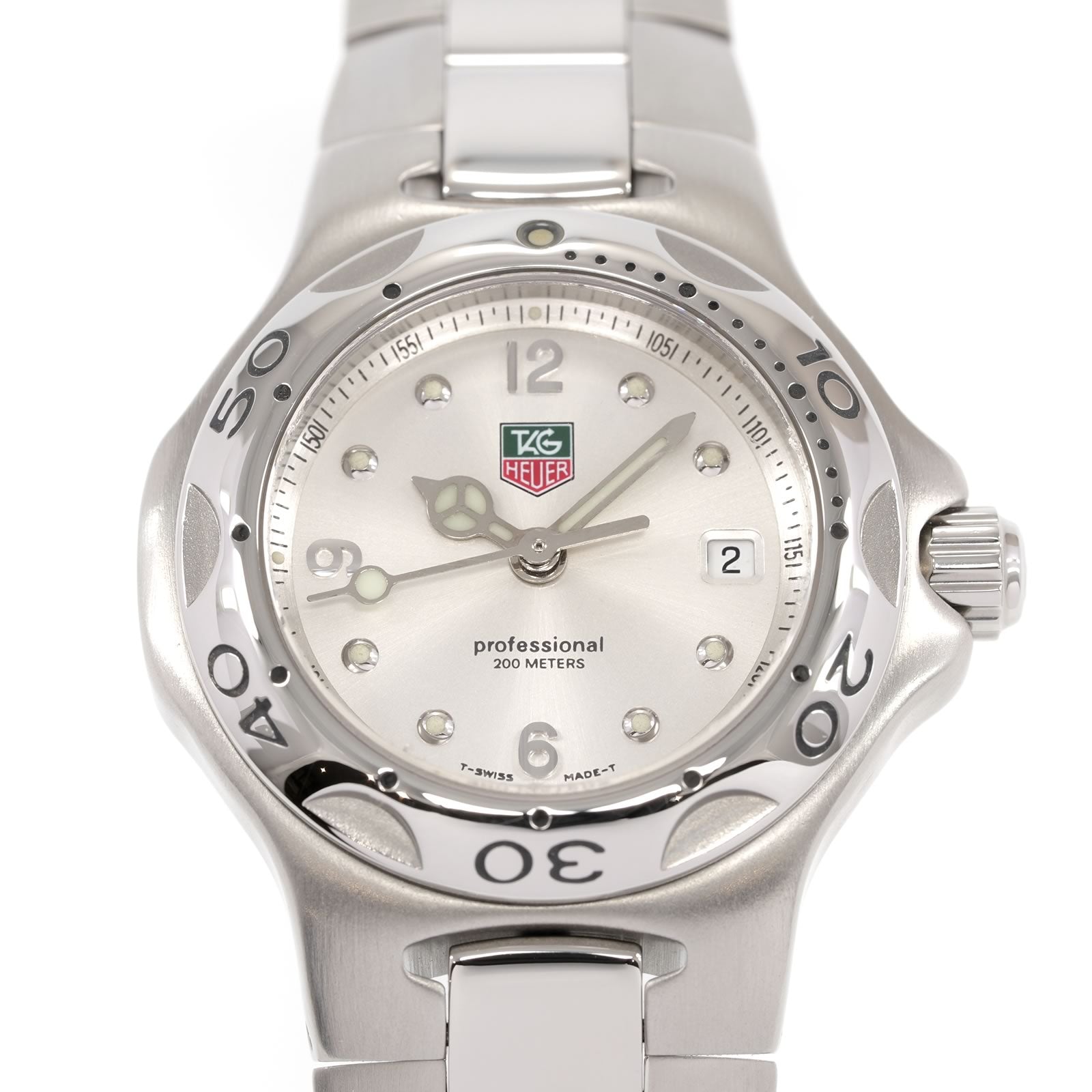 TAG Heuer Kirium WL1314 Silver Sunburst Dial close up