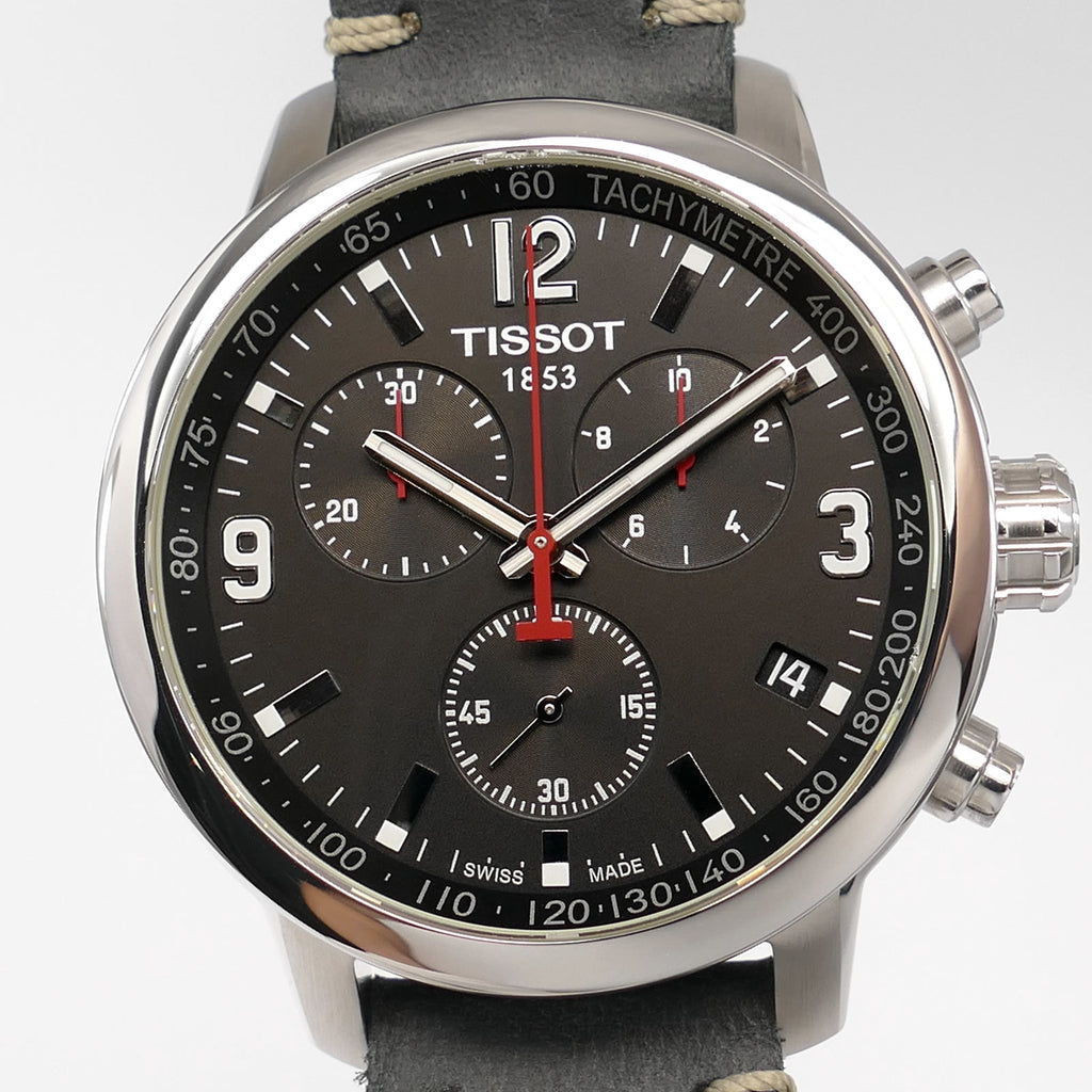 Tissot PRC 200 T055417A black dial close up
