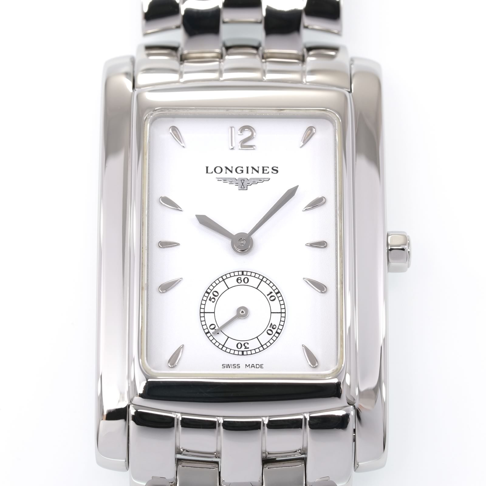 Longines DolceVita L5.655.4 White Dial with seconds sub dial close up
