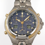 Tissot Titanium T671 Blue Dial close up