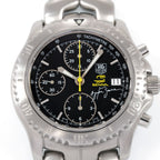 TAG Heuer Link Chronograph CT2115 Black Ayrton Senna Limited Edition dial close up