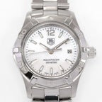 TAG Heuer Aquaracer WAF1414 White Mother of Pearl dial close up