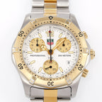 TAG Heuer 2000 Chronograph CK1121 White and gold dial close up