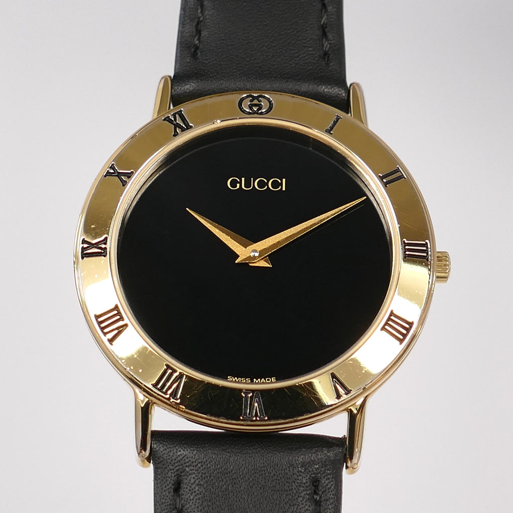 Gucci 3000M Black Dial close up