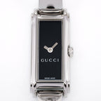 Gucci G-Line 109 Black Dial Rectangular close up