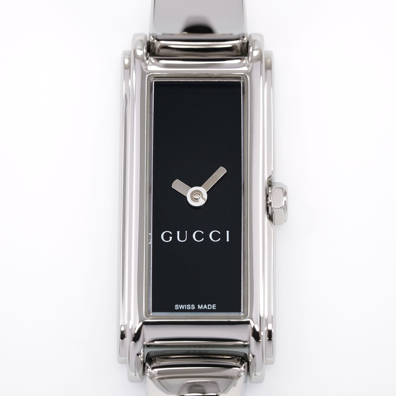 Gucci G-Line 109 Black Dial Rectangular close up