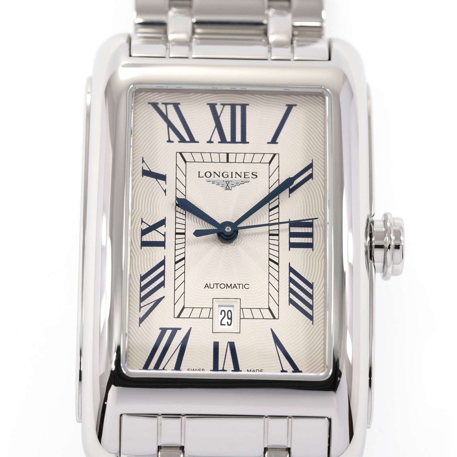 Longines DolceVita L5.757.4 Silver Flinqué dial close up