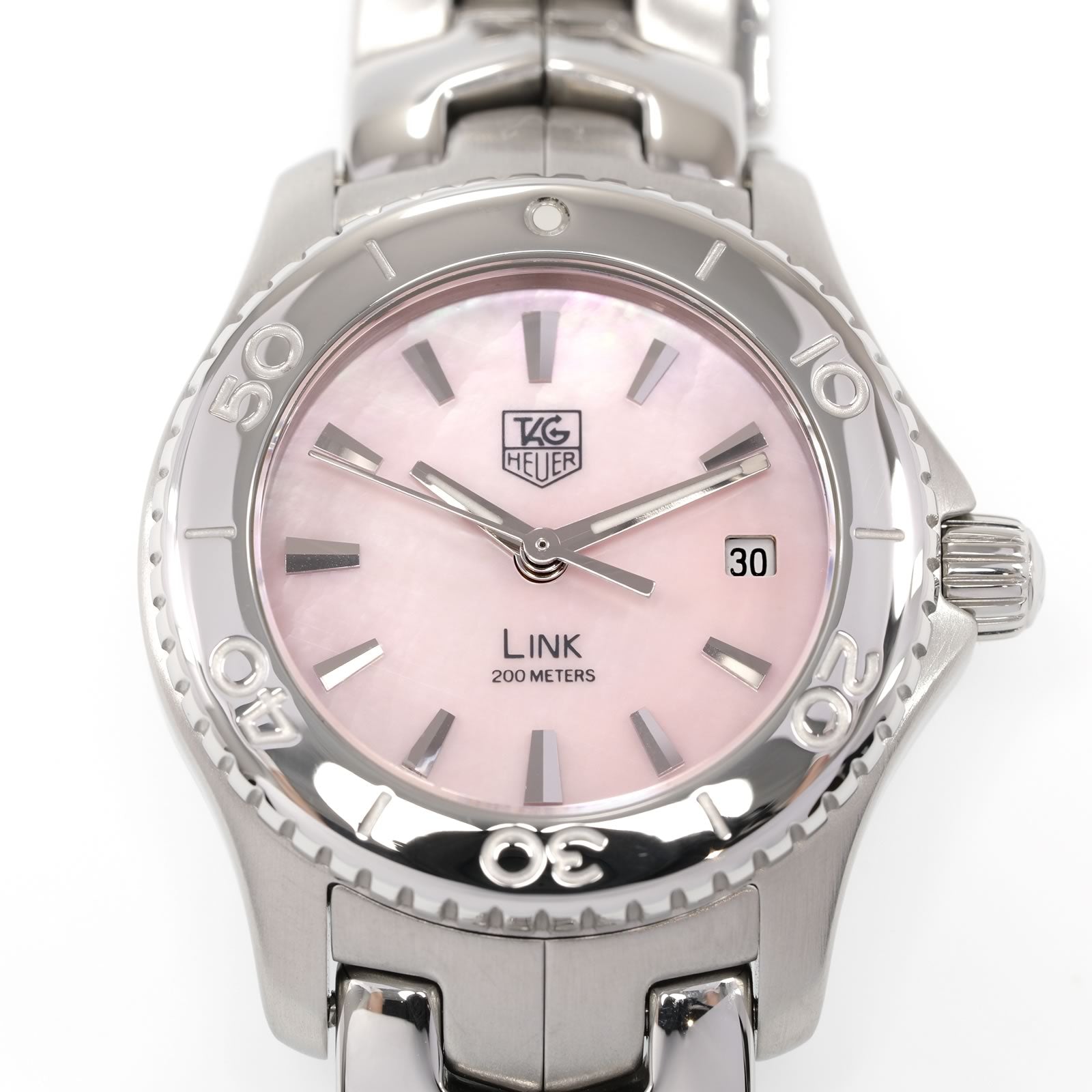 TAG Heuer Link WJ1315-1 Pink Mother of Pearl Dial close up