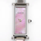 Gucci 1500L Pink Mother of Pearl iridescent dial close up