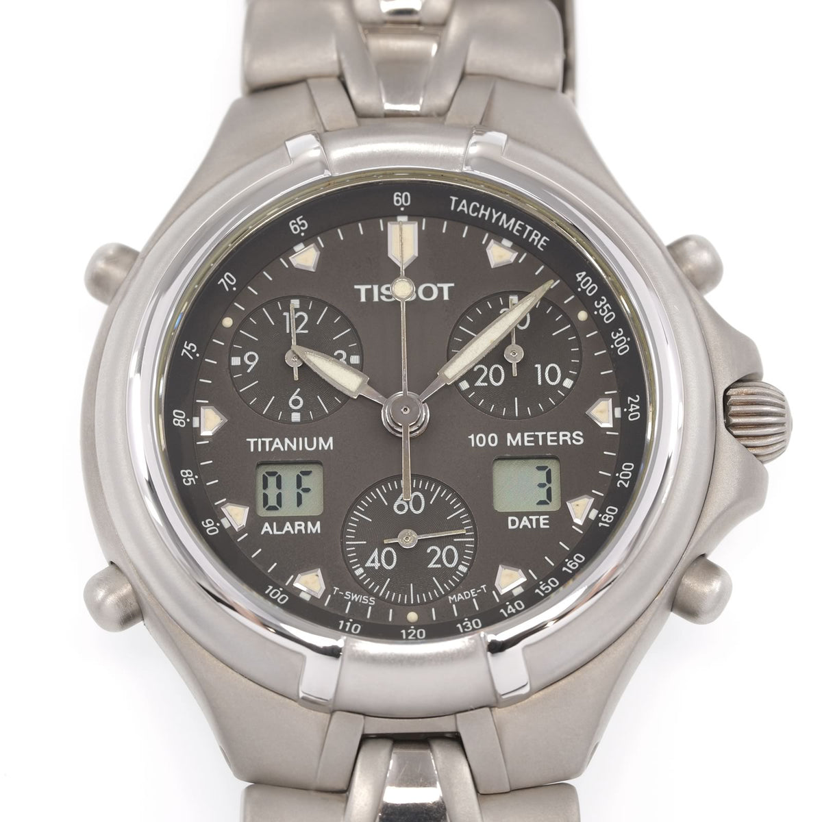 Tissot Titanium T670 Grey Dial Chronograph with twin digital displays