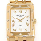 Raymond Weil Tango 5381 White Rectangular roman numeral dial close up