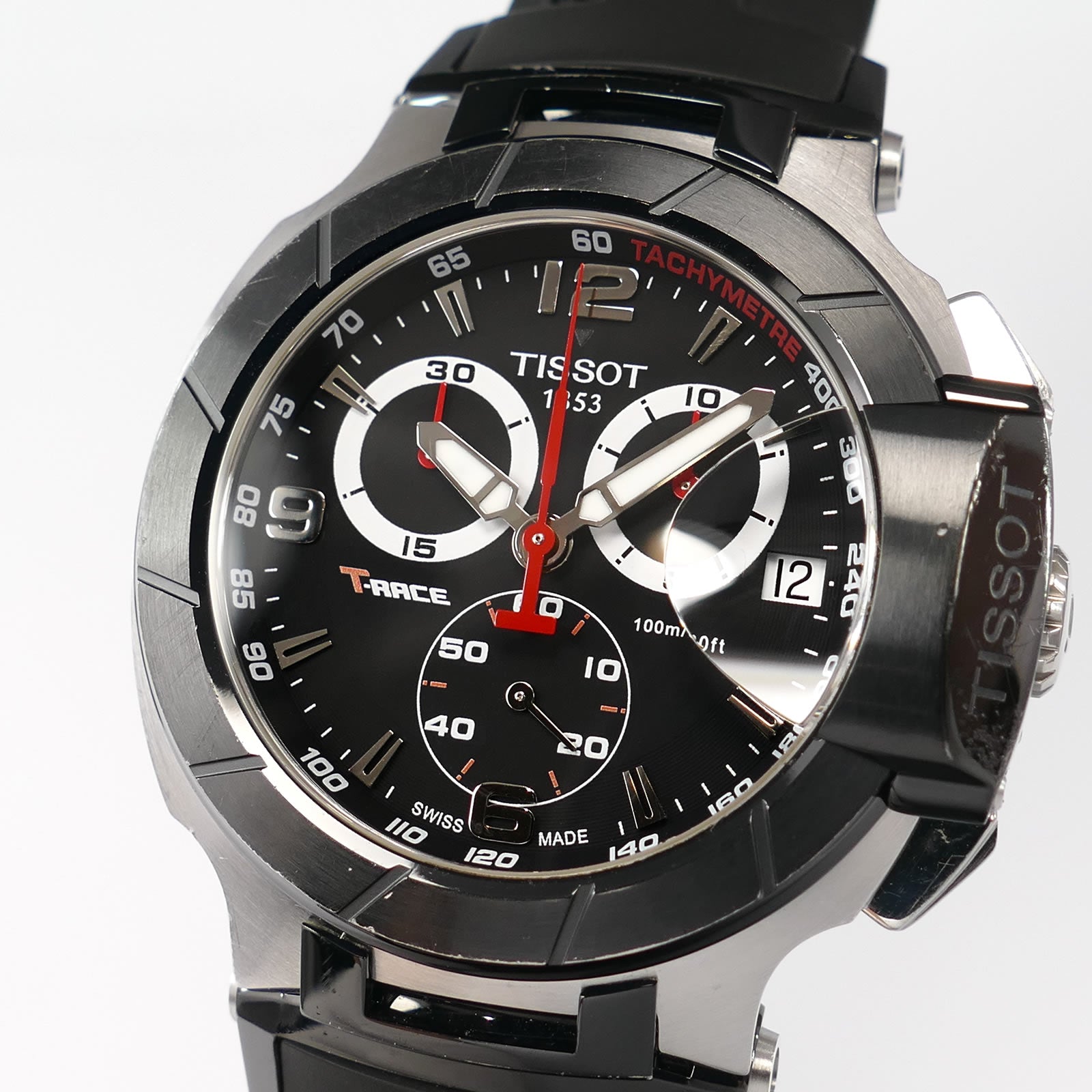 Tissot T-Race T048417A arabic numeral dial close up