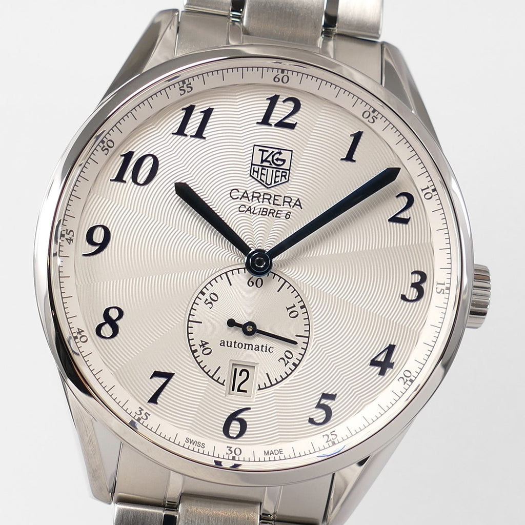 TAG Heuer Carrera Heritage WAS2111 Arabic guilloche dial close up