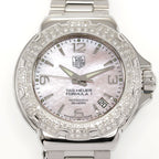 TAG Heuer Formula 1 WAC1216 Pink Mother of Pearl Dial close up