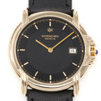 Raymond Weil Geneve 9155 Black Dial with vertical line pattern close up